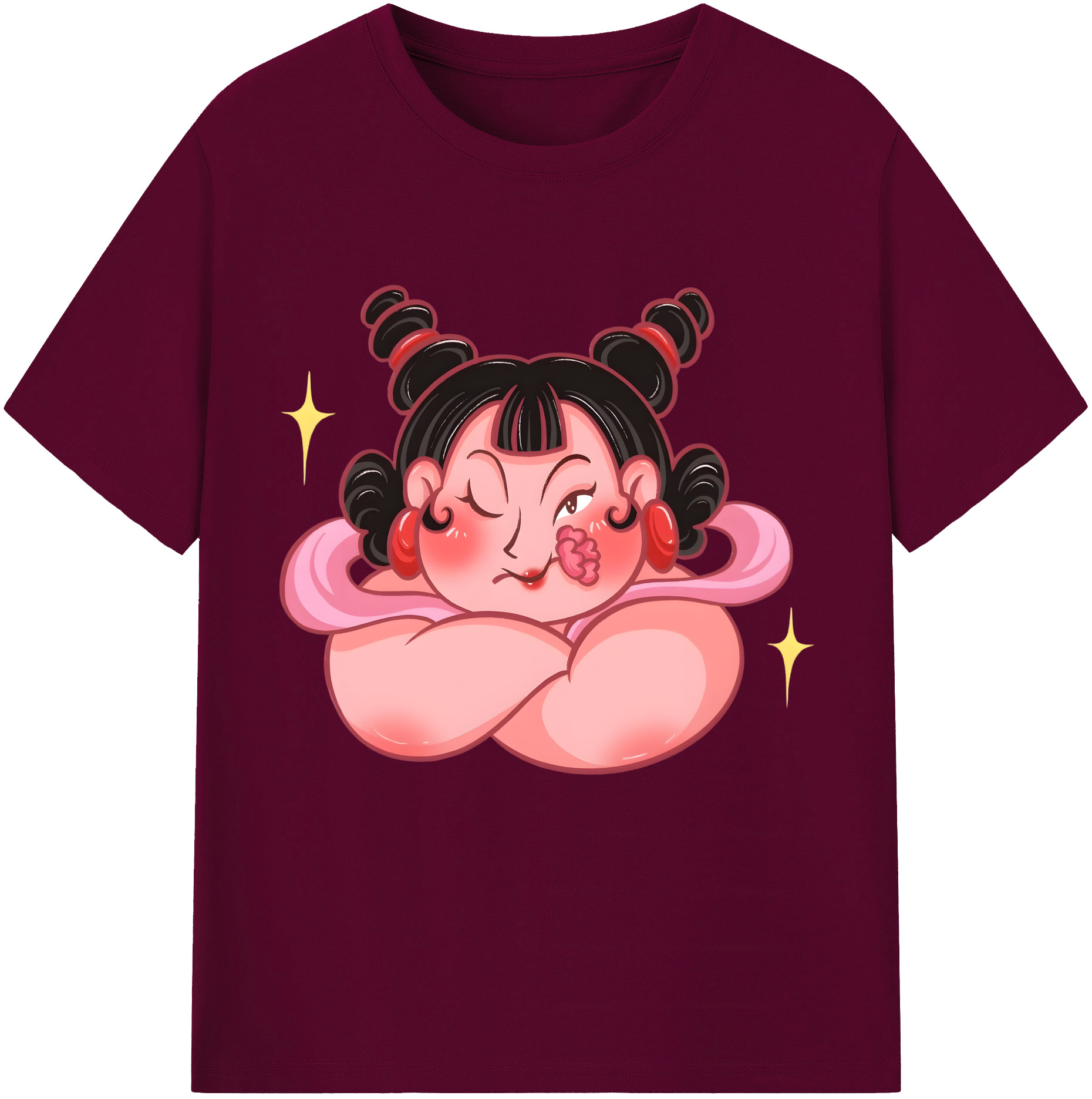 （画像用） Ne Zha 2 ナタ 魔童の大暴れ レディースカジュアルプリントTシャツ（綿100％）